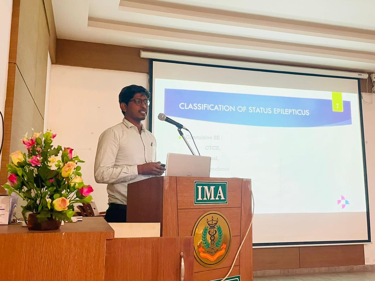 Dr. Pradeep at IMA podium